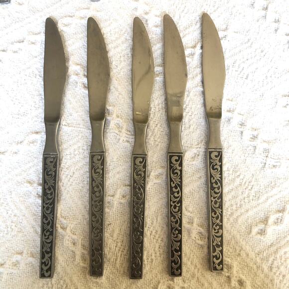 Vintage MCM United Silver Co Stainless Flatware Monterey Silver Japan 29 Pieces - Picture 2 of 16